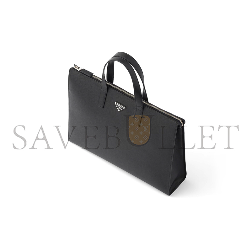 Pra*a saffiano leather tote 2vg039 (40*30*9cm)